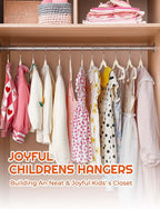 HOUSE DAY 14 Inch Kids Velvet Hangers 50 Pack, Durable Big Kid Hangers for Youth, Non Slip Kids Felt Hanger, Cute Childrens Hanger for Closet, Beige
