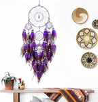 Large Dream Catchers, Boho Handmade Native Macrame Dream Catchers Wall Hanging for Bedroom Living Room Wedding Party Decor, Festival Blessing Gift for Kids Boys Girls (Purple & Black)