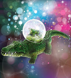 CoTa Global Alligator Snow Globe - Sparkly Water Globe Figurine with Sparkling Glitter, Collectible Novelty Ornament for Home Decor, for Birthdays, Christmas, and Valentine's Day - 45mm