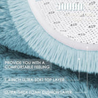 OLANLY Light Blue Round Rugs for Bedroom - Machine Washable, 5 ft Circle Area Rugs for Living Room, Soft and Fluffy Shaggy Carpet for Teen Girl and Boys, Nursery Rooms, Dorms, Home Decor Aesthetic