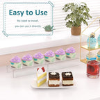 Acrylic Shelf Riser 10x4.3x2 pack of 2, Clear Display Shelf 10” for Figure, Cosmetics, Bags, Shoes, Toys, Collectibles, 10x4.3x2 Inch