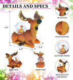 COTA Global Moose Snow Globe - Wildlife Animal Water Globe Figurine with Sparkling Glitter, Zoo Collectible Novelty Ornament for Home Decor, for Birthdays, Christmas, Valentine – 45mm