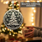 Jabihome Christmas Ornaments 2025, Exchange for Women, Men, Collectible Dated Year Ornaments for Tree, Unique Acrylic Suncatcher, Printed Stained Glass Effect Decor (Swirl Pine)