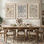 Large Framed William Morris Wall Art Set of 3, Vintage Neutral Botanical Floral Canvas Prints, Boho Nature Wall Decor for Living Room Bedroom Hallway Office, 24x36 Inch