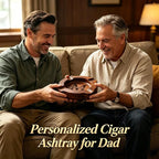 Cigar Ash Tray for Men Personalized Name Walnut Cigar Ashtrays for Outdooor Custom Wooden Ashtray Father's Day Christmas Engraved Monogramed Ashtray Gifts for Husband Dad Groomsmen Papa Grandpa
