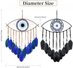 Holmgren 2 Pcs Evil Eye Dream Catchers - Handmade Evil Eye Decor for Wall Art Apartment Decor, Good Luck Charm for Home Offices Living Spaces