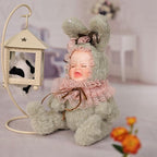 8 Inch Rabbit Hand-Painted Porcelain Face Doll with Plush ＆ Acrylic Cotton Body, Mini Kawaii High-Color Makeup Ceramic Doll for Room Decor, Birthday Gifts, Collectible，Name Jade