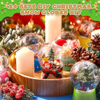 Mifoci 24 Pcs 4 Inch Empty Snow Globe Clear Fillable Water Globe with Screw Off Cap Empty Valentines Day Plastic Snow Case for DIY Crafts Home Decoration Display Plant