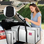 6 Pack Extra Heavy Duty Large Moving Bags with Reinforced Zipper & Wide Handles, Waterproof Storage Bins for Clothes, College Dorm, Travel, and Home Organization, White