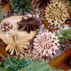 EASY JOY 9Pcs Christmas Hanging Decorations - 3D Paper Christmas Tree Hanging Decor Pink Green Brown Snowflake Ornaments Christmas Decorations Outdoor Indoor for Xmas Party,Boho Home,Window Door Decor