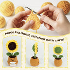 Emotional Support Crochet Sunflower – Handmade Goodbye Gift for Coworkers, Graduates – Positive Affirmation Flower “You’re Going to Bloom”, Congrats Class High School College, Graduation Gifts
