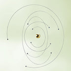 Niels Bohr Atom Model Hanging Mobile - 9 Inches - Steel - Handmade in Denmark by Flensted