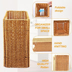 Rattan Umbrella holder, Hand Woven Umbrella Holder for Entryway, Indoor Umbrella Rack Organizer Freestanding, Umbrella Bucket Fits Mudroom,Walking Canes,Home,Office