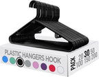 Utopia Home Plastic Hangers 30 Pack - Clothes Hanger with Hooks - Durable & Space Saving (Black)