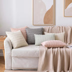 MIULEE Pack of 2 Corduroy Decorative Throw Pillow Covers 12x20 Inch Soft Boho Striped Pillow Covers Modern Farmhouse Home Decor for Spring Sofa Living Room Couch Bed Pink