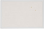 U Brands Farmhouse Bulletin Board, Linen Covered Corkboard with White Wood Frame, 30" x 20" (6711U00-01)