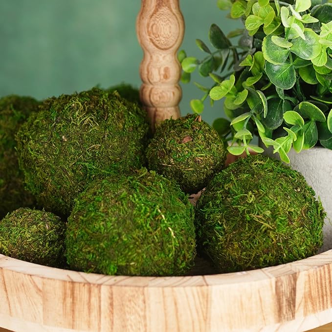 Decorative Moss Balls Set - Fake Moss Balls for Bowl Fillers, Centerpiece Decor, Home Decor, Vase Filler, Wedding Decor, Table Arrangement, Coffee Accents, DIY Crafts (Small - 2"-Set of 12)