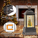 Christmas Snow Globe Decorations, Musical Glitter Christmas Tree Lantern with 6H Timer, USB/Battery Powered Lighted Décor for Home, Tabletop, Gift Box