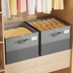 2 Pack Shoe Organizer for Closet, Large Shoe Box Storage Containers, Foldable Shoe Storage Organizer Box Bin with Adjustable Dividers and Clear Cover, Space Saving Shoes Holder, Gray