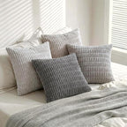 Fancy Homi 4 Packs Decorative Throw Pillow Covers for Living Room Couch Bed, Modern Farmhouse Boho Home Décor Accent Cushion Case, 14" x 14", Grey Series
