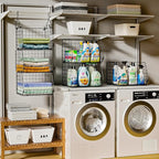 X-cosrack 3-Tier Hanging Storage Organizer for Closet, Laundry & Utility Room | Space Saving Shelves with 1.65" Hook & 5 S-Hooks | Hanging Wire Baskets (12.4" W x 8.8" H x 10.24-11.8" D)