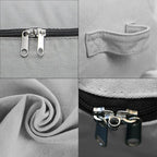 2PCS Durable Cotton Canvas, Soft Space Save Storage Bag Wardrobe Organizer with Handle & Zipper for Beddings, Comforters, Pillows, Blankets, Clothes, 25.6×18.5×8.7inch, Light Gray