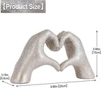 Heart Hand Sculpture, Champagne Gold Home Decor Aesthetics for Shelves on Coffee Table Dining Table Centerpiece, Birthday Gifts and Memorial Gifts for Women, Girlfriend Girls Mom.