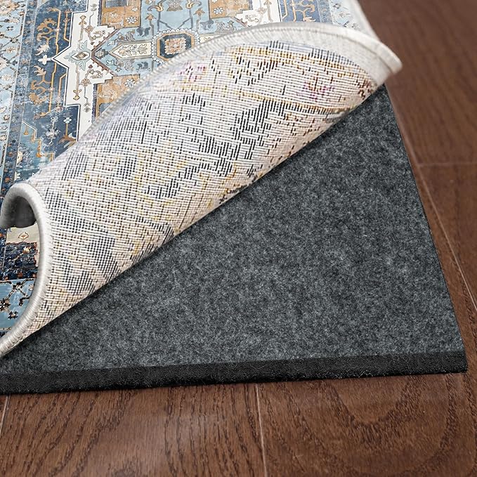 Waterproof Rug Pad, 10x14 ft Area Rug Non-Slip Carpet Pad, 1/4" Thick Non-Slip Rug Pads for All Floors and Finishes, Felt Pad for Hardwood Floors, Keeps Carpets in Place Soft and Safe