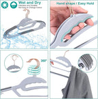 50-Pack Slim S-Shaped Plastic Hangers with Non-Slip Grips – Space-Saving Gray Hangers for Delicate Necklines, Fits Shirts, Dresses & Coats in Closet/Dorm Organizers
