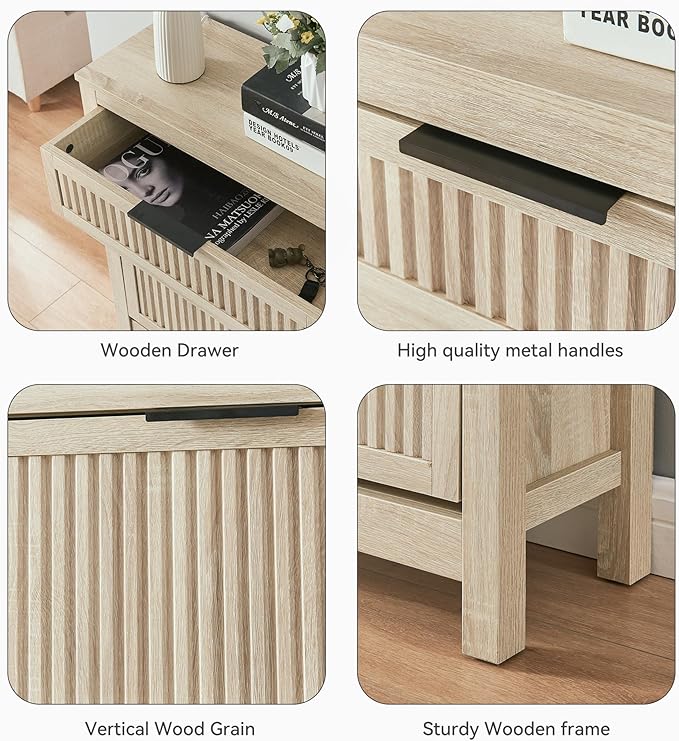2 Flip Drawers Shoe Cabinet Storage for Entryway, Narrow Shoes Organizer Cabinet for Front Door Entrance, Hidden Wooden Hallway Shoe Rack(Oak)