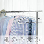 SONGMICS Pack of 30 Coat Hangers, Space-Saving Plastic Clothes Hangers, Non-Slip, 0.2 Inches Slim, 16.5 Inches Wide, 360° Swivel Silver Hook, White and Dark Gray UCRP20WG30