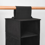 Hanging Shoe Organizer for Closet with Side Mesh Pockets，Hat Racks for Baseball Caps，Shoe and Hat Holder & Storage，8-Shelf，Black，1 Pack