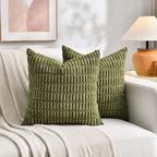 Fancy Homi 4 Packs Decorative Throw Pillow Covers for Living Room Couch Bed, Modern Farmhouse Boho Home Décor Accent Cushion Case, 16" x 16", Moss Green