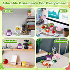 VioraWhite 18 Pcs Mixed Positive Animal Emotional Dolls Bulk Encouragement Emotional Knitted Crochet Gifts with Positive Words for Friends Coworker Decorations for Home Office