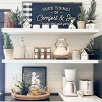 QEEIG Floating Shelves for Wall 47.2" Extra Long - Wall Mounted Shelf Bathroom Kitchen Living Room Bedroom Farmhouse Home Decor Display Bookshelf Large 47.2 x 9.3 inch Set of 2, White (008-120W)
