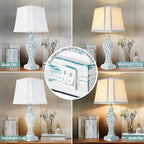 Table Lamp Bedside Lamps Set of 2, 28.5'' Luxsight Farmhouse Table Lamps for Bedroom, Lamps for Nightstands with Night Lights, with USB C+A Ports, Rustic Lamp for Living Room, Bulb Included