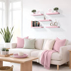Sorbus Floating Shelves for Wall – 16 Inch Floating Shelf for Kitchen, Bedroom, Living Room, Bathroom, Home & Wall Decor - Mounted Bathroom Shelves with Invisible Brackets (Soft Pink, 3 Pack)
