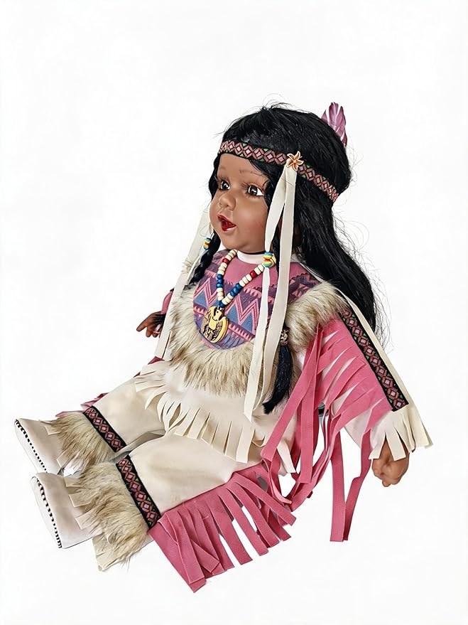 22" Collectible Native American (Indian) Vinyl Doll - VM221129 (Ratna)