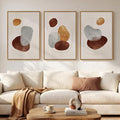 Large Neutral Abstract Canvas Wall Art for Living Room, 3 Piece Framed Wabi-Sabi Prints Paintings Artwork for walls, Minimalist Modern Pictures Wall Decor for Bedroom, Office, Dining Room, 24x36 In