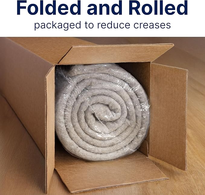 RUGPADUSA - Eco-Plush - 9'x11' - 1/4" Thick - 100% Felt - Premium Cushioned Rug Pad - Available in 3 Thicknesses, Many Custom Sizes