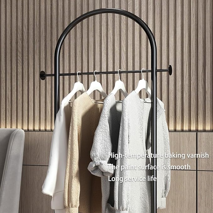 Freestanding Clothing Rack with Marble Base,Modern Black Arch Garment Rack for Small Spaces,Sturdy Metal Coat Rack,Clothes Racks for Hanging Clothes in Bedroom,Closet,Entryway,Boutique Display