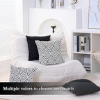 HPUK Decorative Throw Pillow Covers Set of 4 Geometric Design Linen Cushion Cover for Couch Sofa Living Room, 18"x18" inches, Black