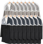 Zilink Clear Shoulder Covers for Clothes (Set of 15) Breathable Clothes Dust Cover Protectors with 2" Gusset for Suit, Coats, Jackets