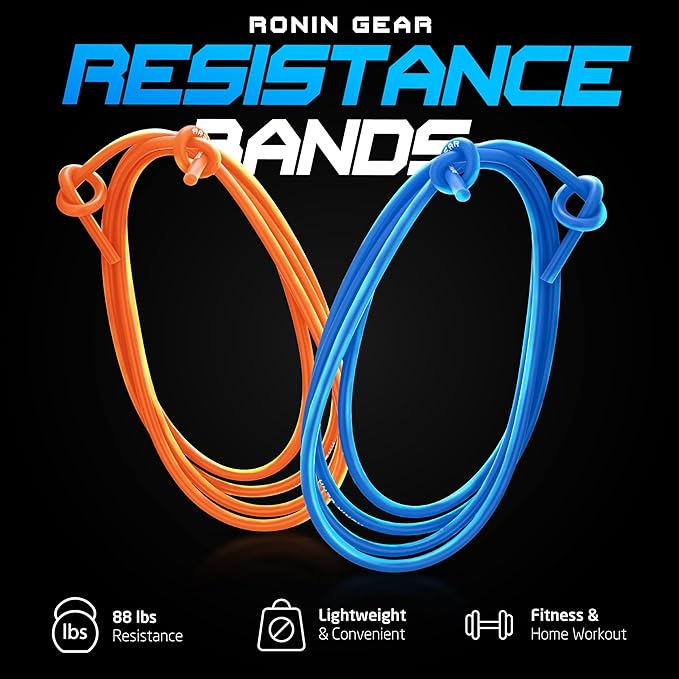 Resistance Bands - 16 Feet Long - 88 lbs Resistance - Strength Training Bands - Elastic Workout Bands - Wrestling Resistance Bands - Fitness & Home Workout Equipment - Resistance Training