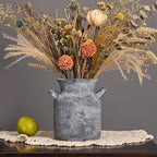 Quoowiit Ceramic Rustic Farmhouse Vase, Distressed Decorative Flower Vases for Home Decor, Ideal Shelf Decor, Black Boho Vase for Living Room Bedroom Kitchen Office Centerpiece Table Decorations