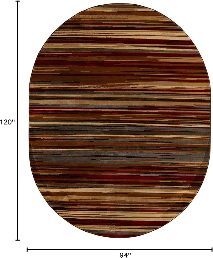 Unique Loom Barista Collection Area Rug - Icatu (7' 10" x 10' Oval, Beige/Brown)