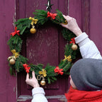 15 inches Christmas Decorative Wreath Hangers for Front Door;Over the Door Hooks (Black, Five-Pointed Star)