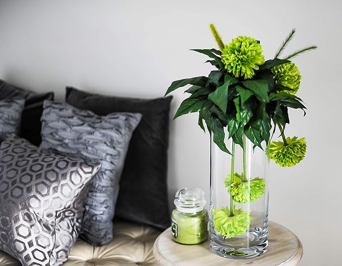 WGV Cylinder Vase Bulk, Diameter 5", Height 10", Clear Glass Floral Planter Container, Floating Candle Holder for Wedding Party Event Home Office Decor, 6 Pieces