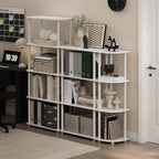 Furinno Turn-N-Tube Corner Shelf, 4-Tier Corner Bookshelf, Display Storage Shelves with Open Shelves, for Organization and Storage, Living Room, Home Office, Garage, White