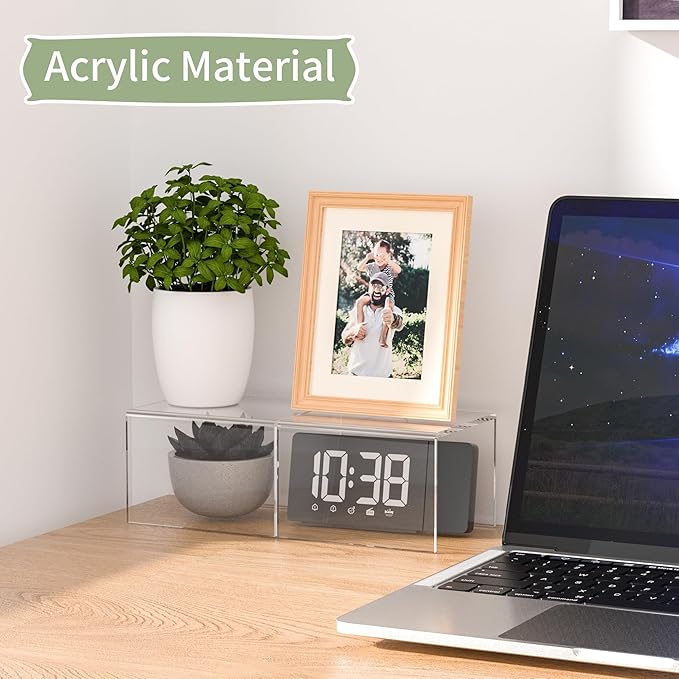 Acrylic Shelf Riser 6x5.1x4 pack of 2, Clear Acrylic Stand for Figure, Cosmetics, Bags, Shoes, Toys, Collectibles, 6x5.1x4 Inch